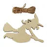 Creative Wooden Halloween Decoration Crafts Holiday Party Decor Pendant Home DIY Graffiti Wood Chip Props
