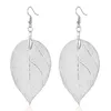 Factory Sale Gold and Silver Plated Real Leaf Specimens Leaves Charm Dangle Earrings