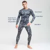 Męskie Zestawy bielizny termicznej narciarskiej Thermo Camouflage Odzież Spodnie sportowe Koszulki i spodnie 210910