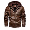 Jaqueta de couro de motocicleta da moda Homens de inverno de inverno Jackets DropShipping Tamanho europeu T200106