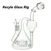Glassh Recyler Bong/Rig Bubbler per fumo di altezza di 8 pollici con femmina da 14 mm e ciotola 320 g di peso BU017