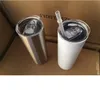 Drinkware Sublimation Skinny Tumblers blank white cup with lid straw Stainless steel drink cup vacuum insulated water mug sea ship ZC061