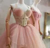 Aftonklänning kvinnor klänning rosa älskling bollklänning kort kim kardashian