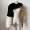 Beiziru Kvinnor Real Raccoon Fur Silver Red Sleeve Ladies Fashion Natural One Sleeve 211129