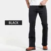 Męskie Cut Cut Caurs Lekko Flared Slim Fit Blue Black Spodnie Designer Klasyczne Mężczyzna Stretch Denim Spodnie 211120