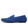 Niezależnie od marki Casual Suede Shoes Black Light Blue Wine Red Gray Orange Green Brown Mens Slip On Leniwy Skórzany but Szie 38-45