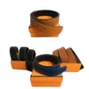 Nwe bälten herr Desinger bälte Lädermode Damaccessoarer Lyxigt brev midjeband Stort guldspänne Högkvalitativt Casual Business-rem Ceinture med orange låda