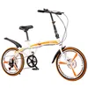 20 tum aluminium legering integrerad hjul väg cykel mountainbike cyklar dubbelskiva broms vikning cykel utomhus ridcykel