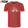 Rem Mountainbike MTB T Shirt Varumärke Kläder Cyklar Skjorta Mountainbike Heartbeat Rolig Cykel Cykling Present T-shirt 210317