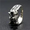 Cluster Rings Men's Retro Handmade Skull Ring Cute Grim Reaper Gothic Plaid Punk Motorcycle Jewelry