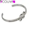 Fashion Women Jewelry Elegant Metal Silver Color Bangles Cuff Bracelet Pulseras Acero Inoxidable Mujer Clavo Clou Famous Jewelry Q0717