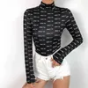 النساء الياقة المدورة طويلة الأكمام رومبير بذلة يوتار قمم ارتداءها playsuit تي يوتار سليم قمم رومبير كم طويل بلوزة Y0927