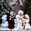 Vakantie decoraties poppen cadeau voor kinderen kinderen speelgoed zingen en dance schattige staande Santa Claus pop kerstfigurines kerstballen 211019