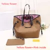 Top quality Big size Fashion Bags 2pcs set women and Small bag Brown flower grid Shoulder Tote handbag ladies lady Messenger purse