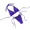 Maillots de bain pour femmes femmes Sexy été solide Style Simple maillots de bain Trianlge soutien-gorge croisé côté cravate string 2 pièces plage Bikini ensemble 2021
