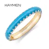 Kaymen Fashion émail extensible peint avec bracelet de manchette en strass pour filles bracelet de déclaration coloré 3 couleurs 3142 Q0719