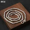 Bocai New Trendy 100% Pure S925 Silver Jewelry Retro Starlight Cylinder Original Creative Personality Men and Women Necklace