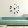 Orologi da parete 3d Geometria di grandi dimensioni Orologio Specchio Adesivo Fai da te Breve Soggiorno Riunione Decor Art Casa per bambini