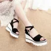 Été talons hauts femmes sandales décontracté femme chaussures plate-forme sandales compensées Peep Toe dames chaussures 210715