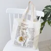 Sac à bandoulière en toile Style coréen imprimé motif Shopping transporteur fille réutilisable épicerie fourre-tout Organisation stockage sac à main