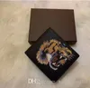 Cartera corta de animales para hombre, carteras de piel de serpiente negra con tigre y abeja, cartera de lujo de estilo largo para mujer, tarjetero, calidad superior 635