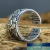 Anello aperto vintage fiore di loto per uomo donna Moda formato libero Cuore buddista Sutra Anelli Anelli regolabili Gioielli per feste Prezzo di fabbrica design esperto Qualità