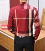 2021 luxury designer fashion men's shirts long sleeve business casual brand spring slim shirt M-3XL#104