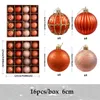 6 / 8cm Glitter Julbollar Ornaments Rose Gold Bronsa Rosa Julgran Hängande Boll För Hem Navidad Decoration Present Prop 211104