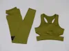 女性のスポーツスーツの女性ヨガセットアンサンブルトラックスーツセクシーな軍の緑のトレーニングジム着用服Fitnset Sportswear x0629