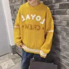 Mäns Tröjor Houzhou och Jumpers Sweater Pullover Men Stickad Sweathirts Vintage Kläder Koreansk Streetwear Hip Hop Harajuku