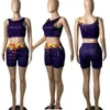 نساء الرياضة المسارات قطعتين مجموعة Deisgner Slim Sexy Summer Splash Printing Simpless Serves Disual Sportwear (بما في ذلك الجيب)