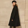 Minimalism Vinter Causal Woolen Kvinnors Coat Fashion Olstyle Solid Lapel Knä-längd 40% Ullkvinna 12041017 210527