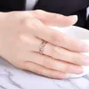 Hollow Diamond Chain Ring Band Finger Rose Gold Open Adjustable Chunky Rings for Women Girls Engagement Wed gift Fashion Jewelry Will and Sandy