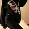 Мужские толстовки толстовки для толстовки на молнию Hoodie Y2K Harajuku Grunge Goth Скелетная печать с капюшоном Мужчины Корейский стиль Свободный с длинным рукавом толстовка