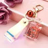 Cute Floating Marine Animal Doll Keychain Creative Liquid Quicksand Milk Bottle Keyring for Women Couple Bag Car Key Chains Gift G1019