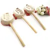 Natural Wood Musical Toys Cartoon Chinese Traditional Spinning Drum Shaped Rattle Hand Bell Baby Kids Early Educational Toy 1 15yn Y2