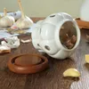 AT69 - Creative Ceramic хранилище для хранения чеснок имбирь хранения бака банка бамбуковая крышка кухонный органайзер инструменты для дома украшения дома 210626