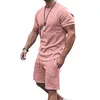 Tracksuits Tracksuits Tracksuit Solid Color Drawring Men Losse T-shirt Pocket Shorts Fitness Sports Set Large Set Large Set met heren