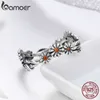 BAMOER 100% 925 Sterling Twisted Daisy Flower Female Finger Rings for Women Wedding Silver Jewelry Anel SCR298