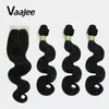 VAAJEE TEGA DI PACCOLA SINTETICA CON CHIUSA DELLA PERSO NERO 14 "16" 4pcs/lotto Afro Kinky Body Wave Hair Extension 2102166229820