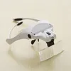 Magnifying Glasses LED Light Lamp Head Loupe Jeweler Headband Magnifier Eye Glasses Optical Glass Tool Repair Reading Magnifier T200521