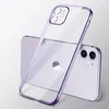 Capas para iPhone 15 Pro Max 14 Plus 13 Mini 12 11 Chapeamento Galvanizado Proteção de Lente À Prova de Choque Transparente Transparente Macio TPU Borracha Silicone Capa Transparente