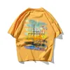 Oil Painting Hip Hop Oversize T Shirt Men Streetwear Rainbow Harajuku Tshirt Short Sleeve Cotton Loose HipHop T-Shirt Couple 210603
