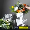 Resin Vase Home Decor Flower Pot Decoration Accessories Sculpture Jewelry Stand Earring Display Desktop Art Vases 211215