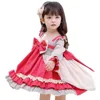 スペインのガールドレスベビーイングランドターキーロリータボールガウン子供誕生日パーティー服のためのヴィンテージ王女のドレス210615