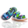 UncleJerry Led Sandals for Boys and Girls USB Charging Shoes Children Glowing Shoes Kids Summer Shoes 210226