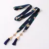 Belts TJ-TingJun Girdle Female Chiffon Cloth Adornment Dress Tassel Pendant Small Broken Flower Contracted Decorative Waistband