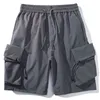 Sommar mäns last shorts casual trend bomull baggy multi pocket jogger män hög gata dragsko fitness rinnande mjuk shorts h1210