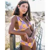 Sexy solide bikini patchwork maillot de bain femmes dentelle festonné bord bandeau ensemble maillots de bain femme été maillots de bain 210722