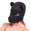 Nuevo suave acolchado de goma de neopreno Cachorro Cosplay Juego de roles Máscara de perro Cabeza completa con orejas Y200103